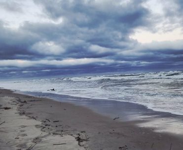 Dębki zimą – ośnieżona plaża nad morzem