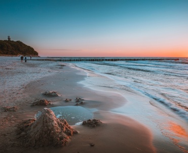 Plaża, zachód słońca -Niechorze